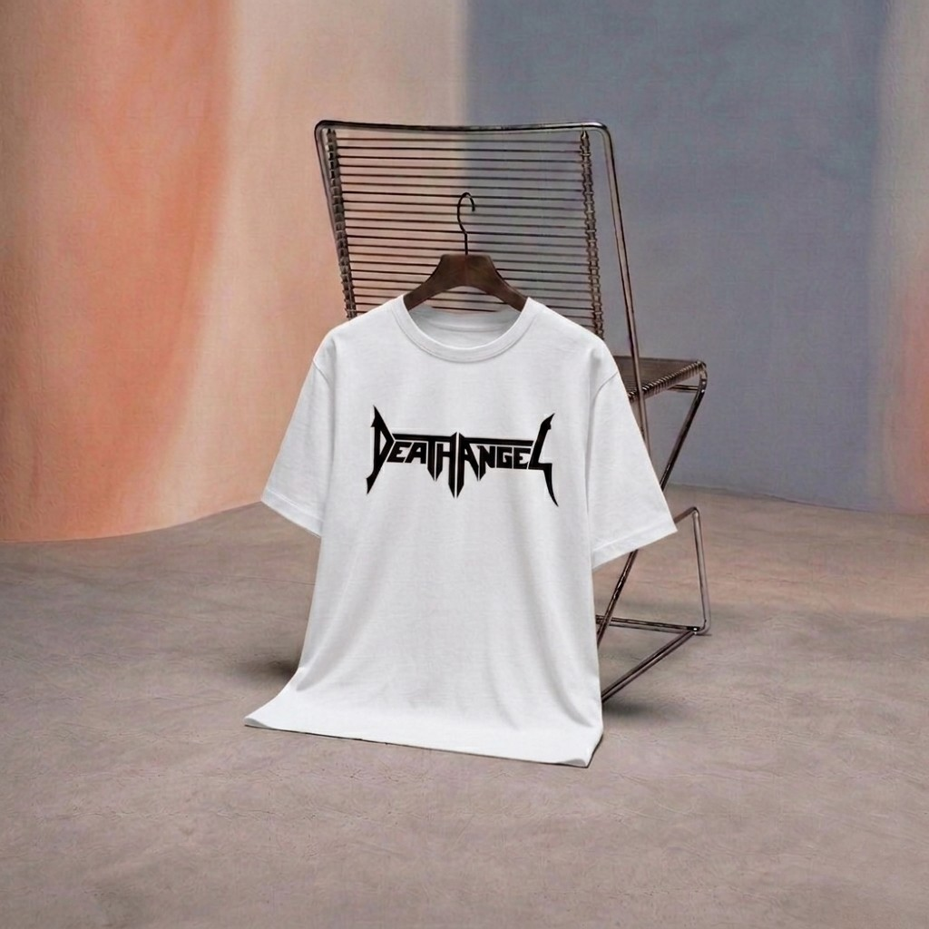Death Angel Graphic Drop Shoulder T-Shirt – Arctic White/PEACH